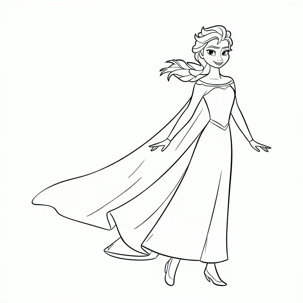 coloriage elsa à imprimer