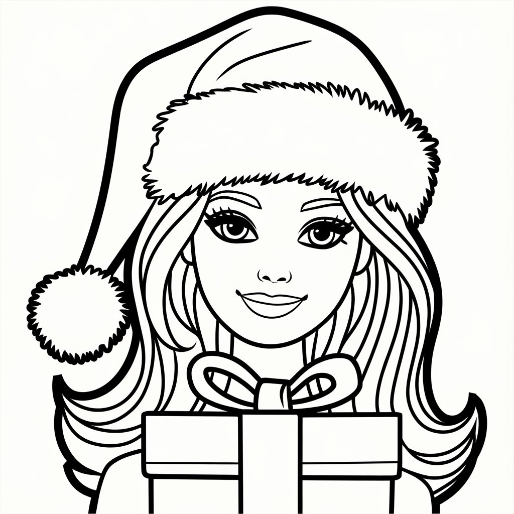 dessin coloriage barbie