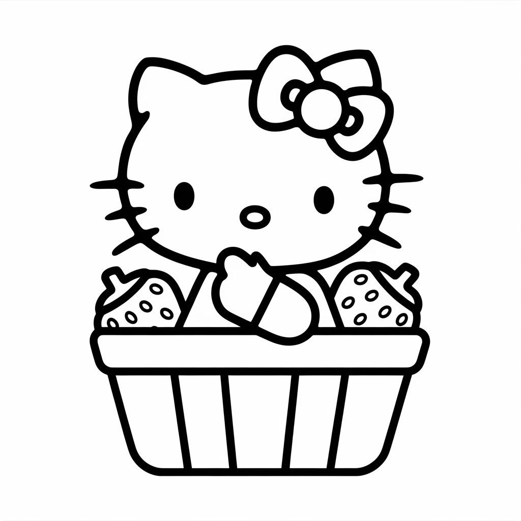 coloriage hello kitty et ses amis