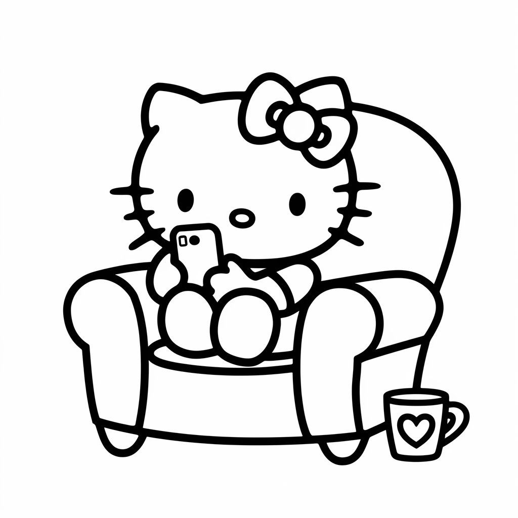 coloriage à imprimer hello kitty