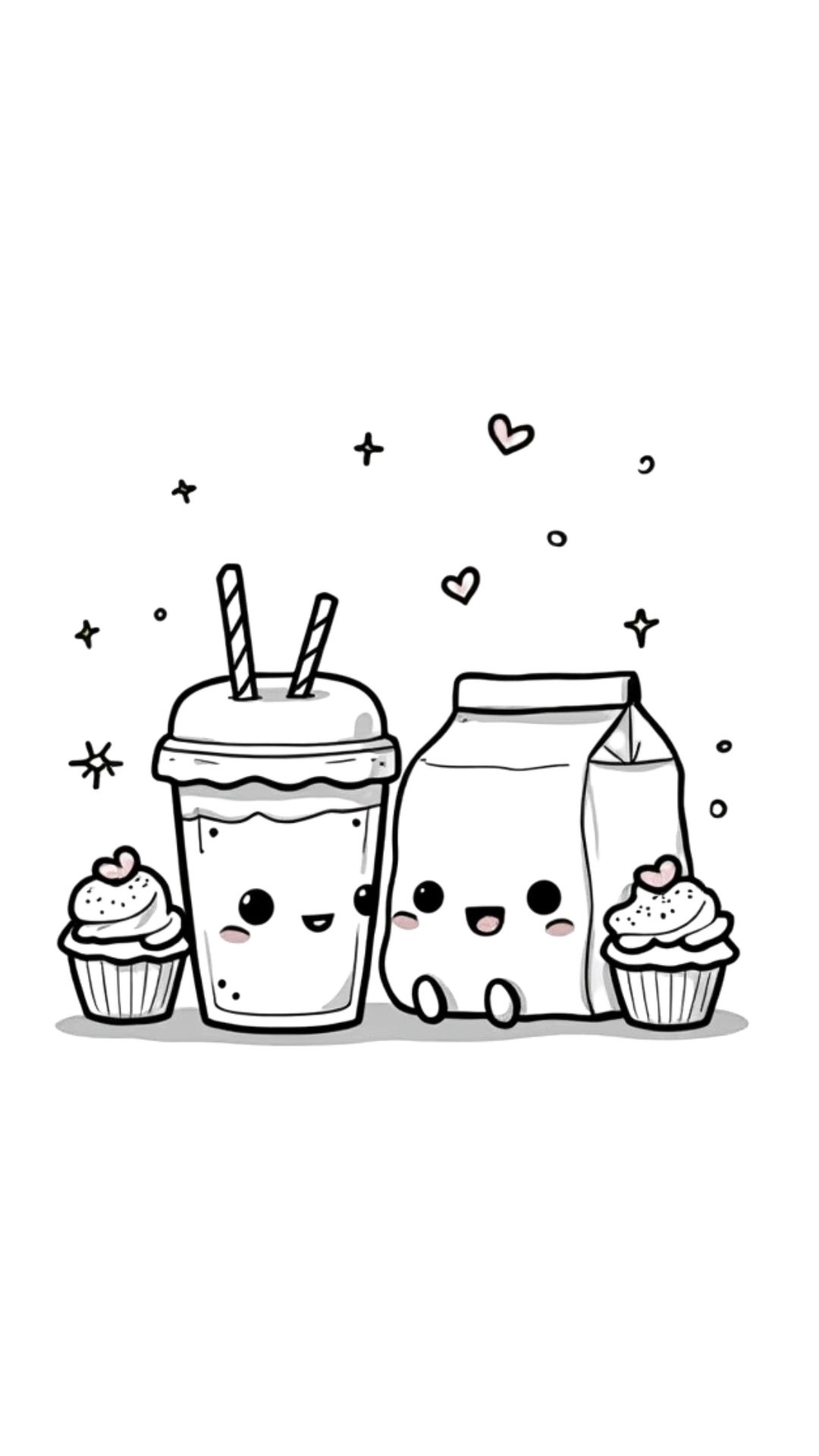 coloriage bubble tea kawaii