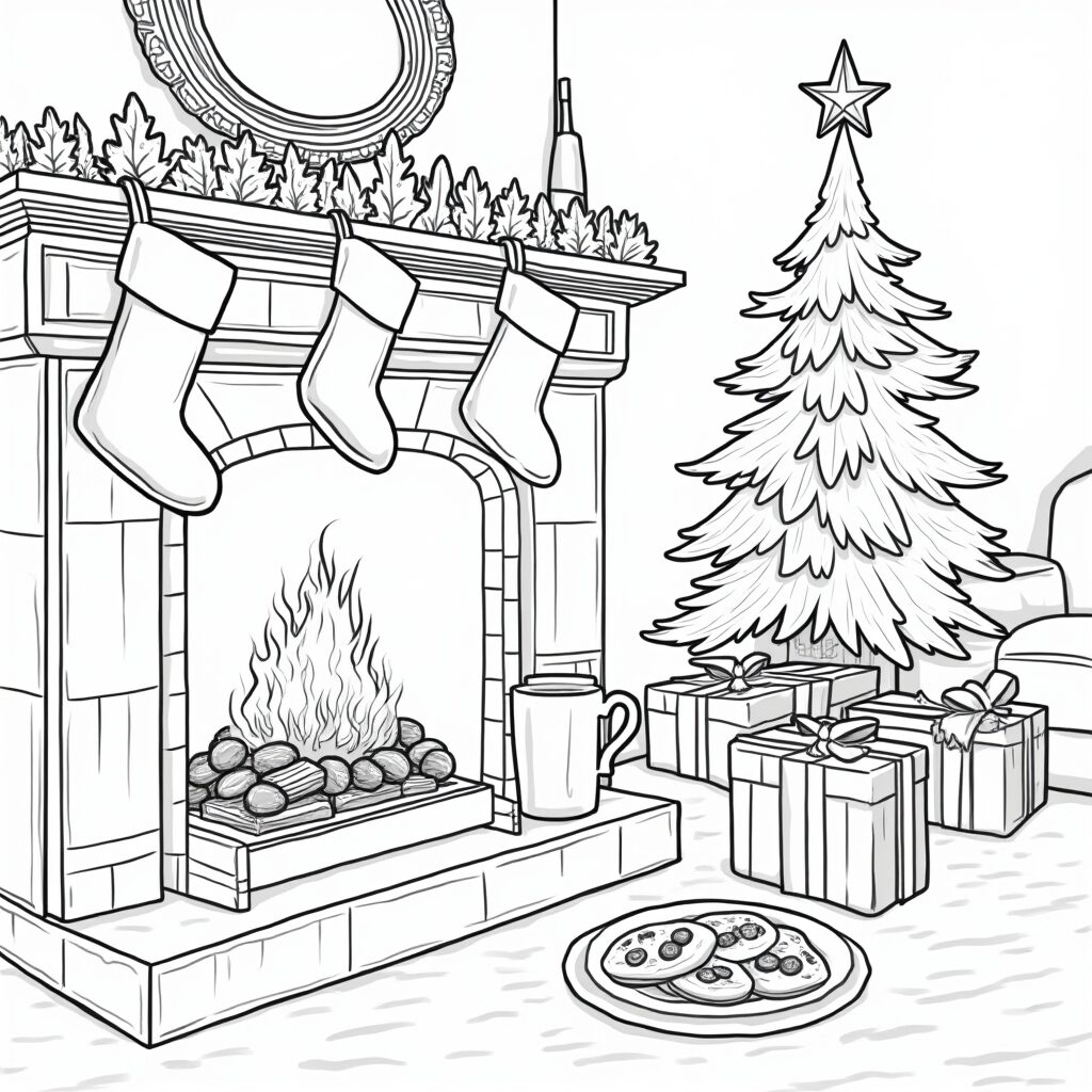 coloriage de dessin de noel