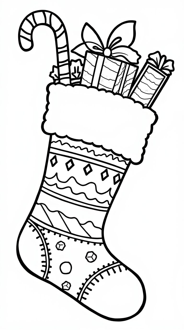 coloriage chaussette de noel
