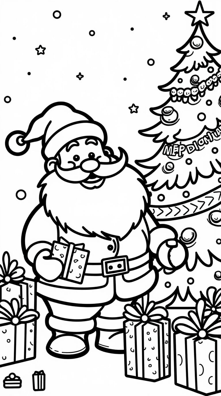 coloriage de pére noel