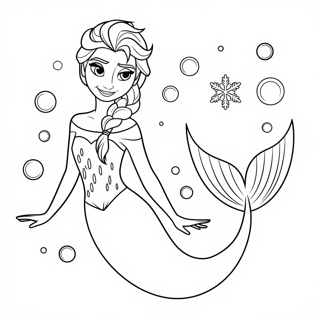 coloriage la petite sirene