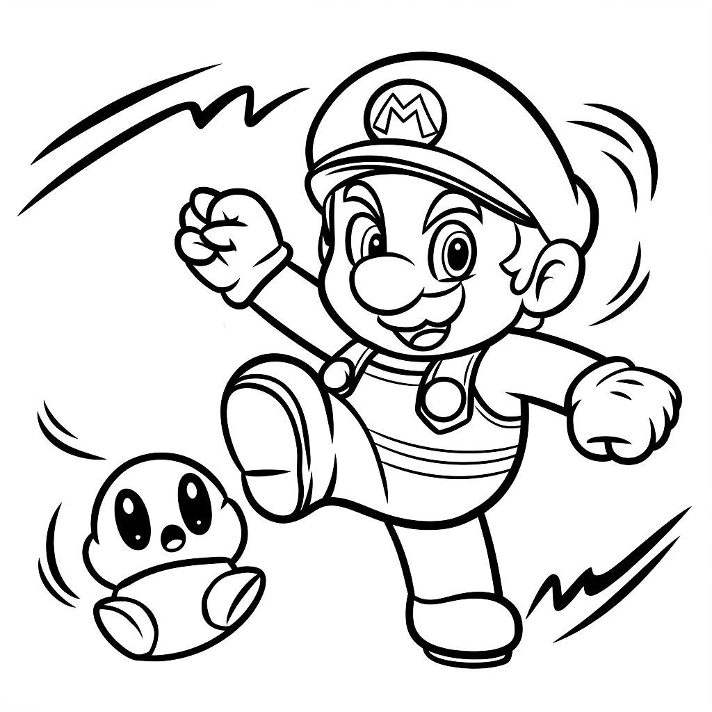 coloriage imprimer mario