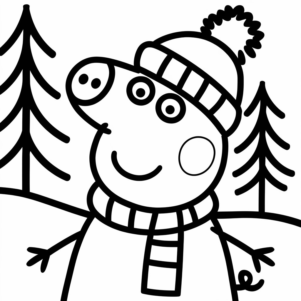 peppa pig noel coloriage