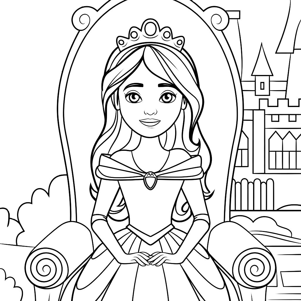 coloriage à imprimer princesse