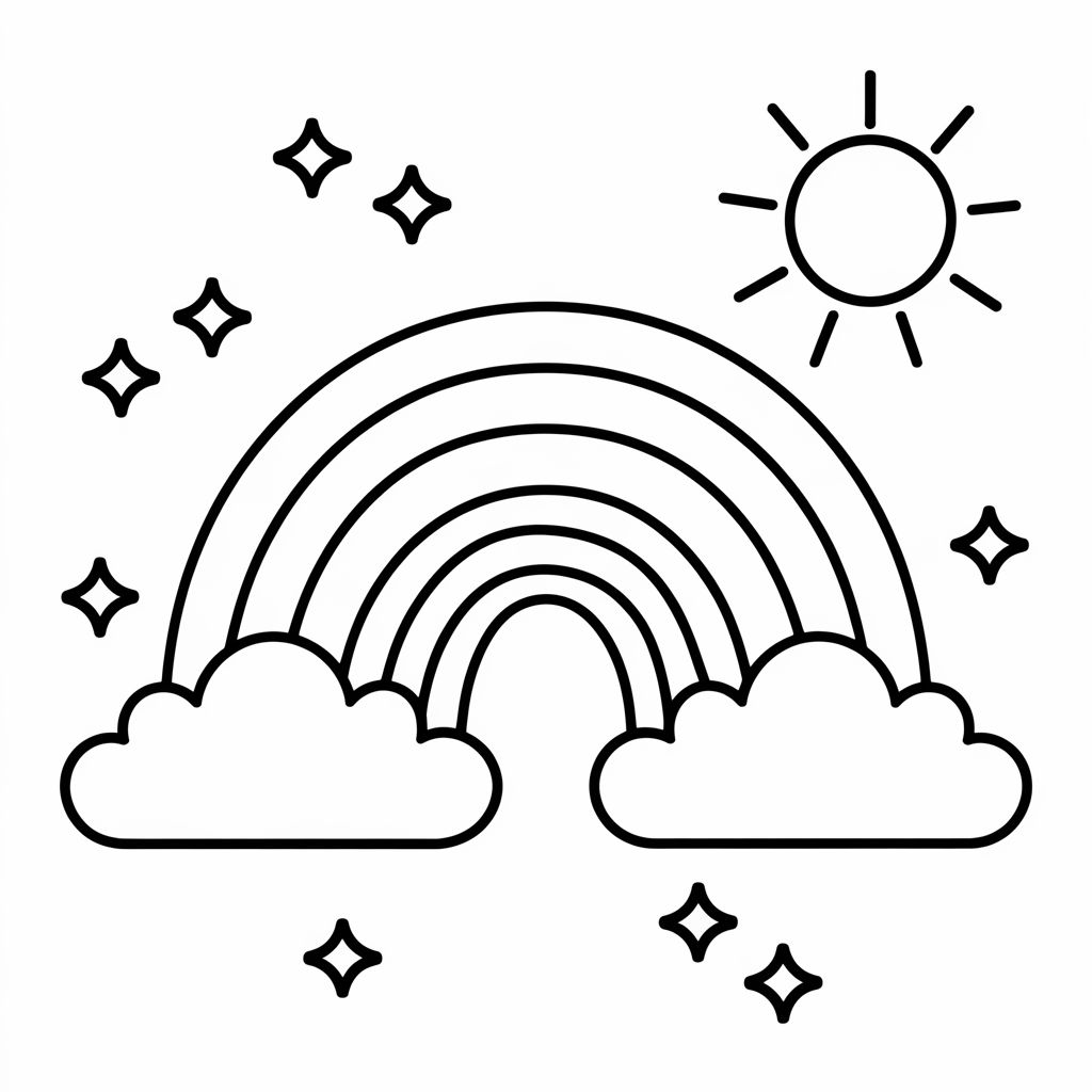 coloriage licorne arc en ciel à imprimer gratuit