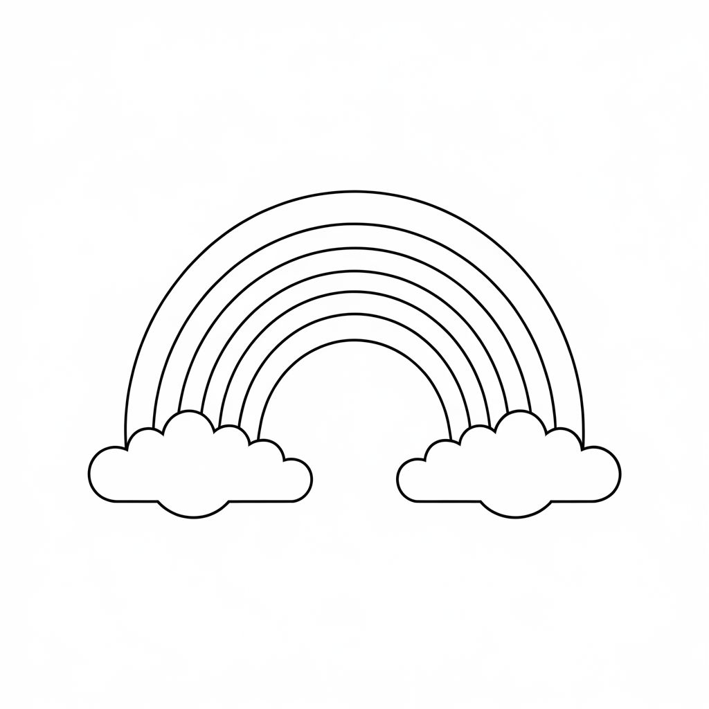 coloriage maison arc en ciel