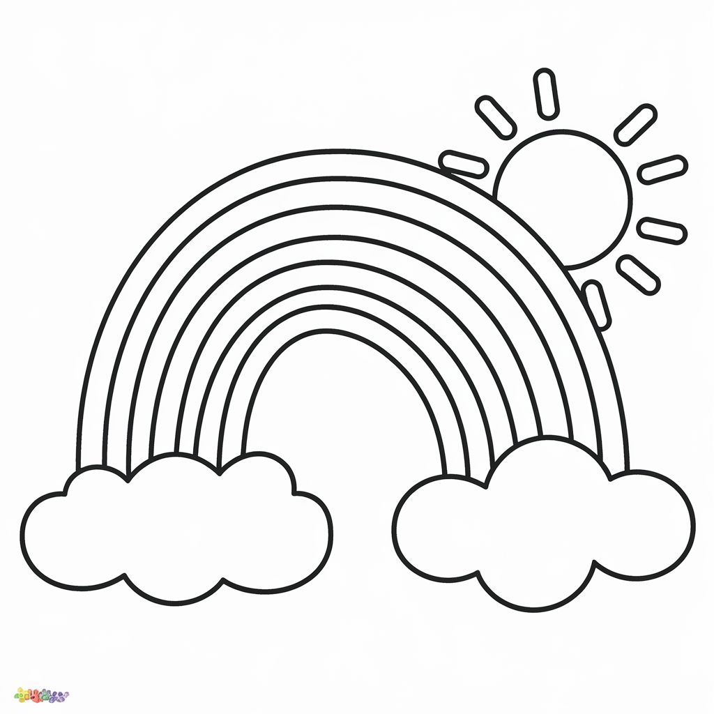 arc en ciel coloriage à imprimer