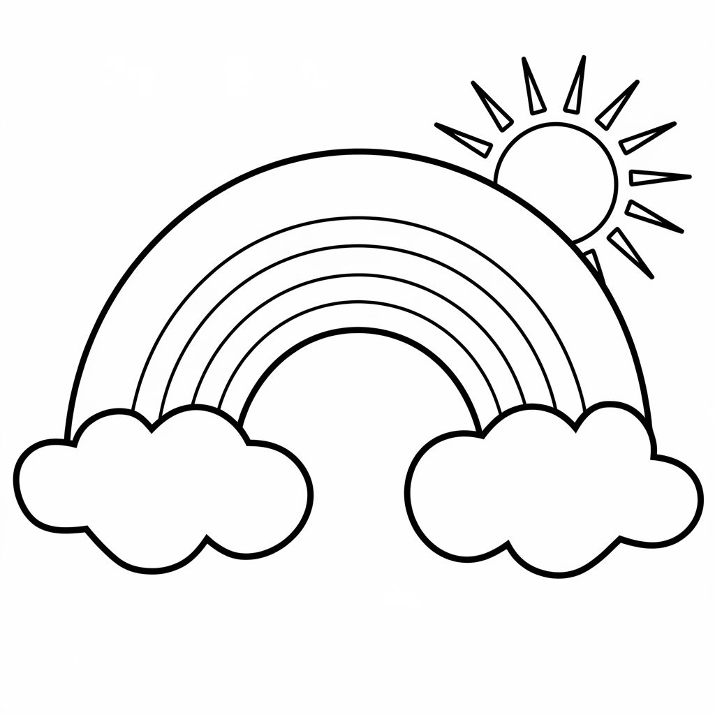 licorne arc en ciel coloriage