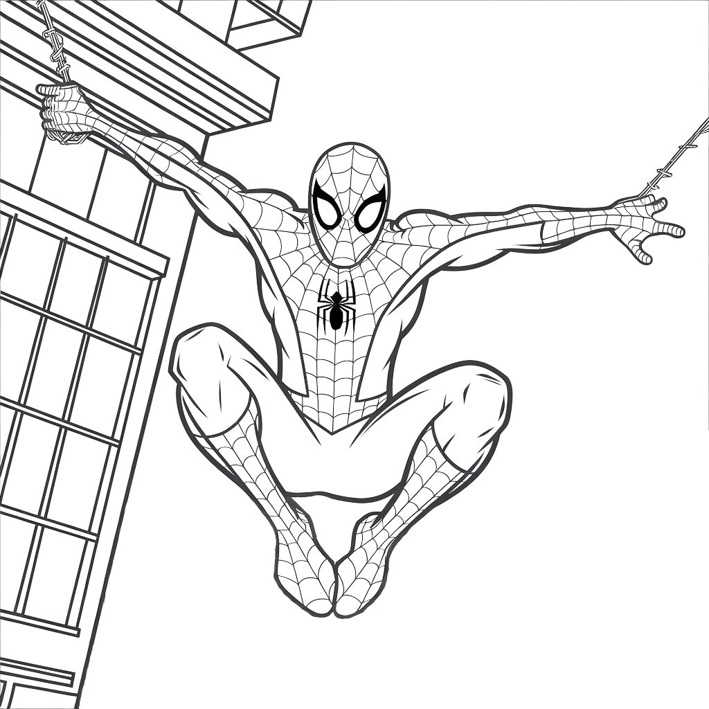 coloriage gratuit spiderman à imprimer