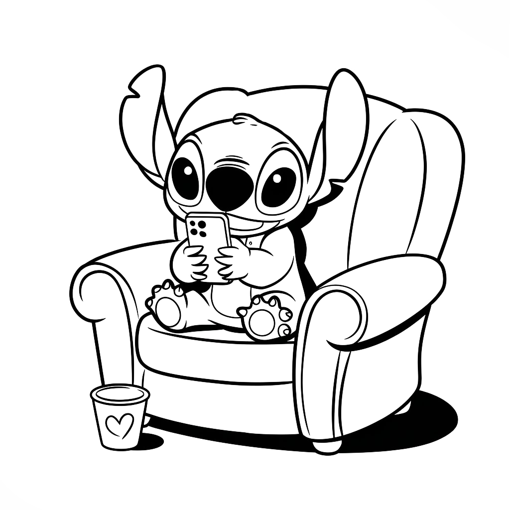 coloriage stitch et angel