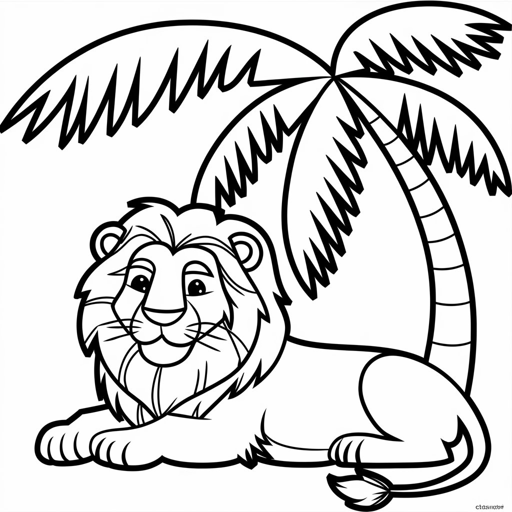 lion coloriage
