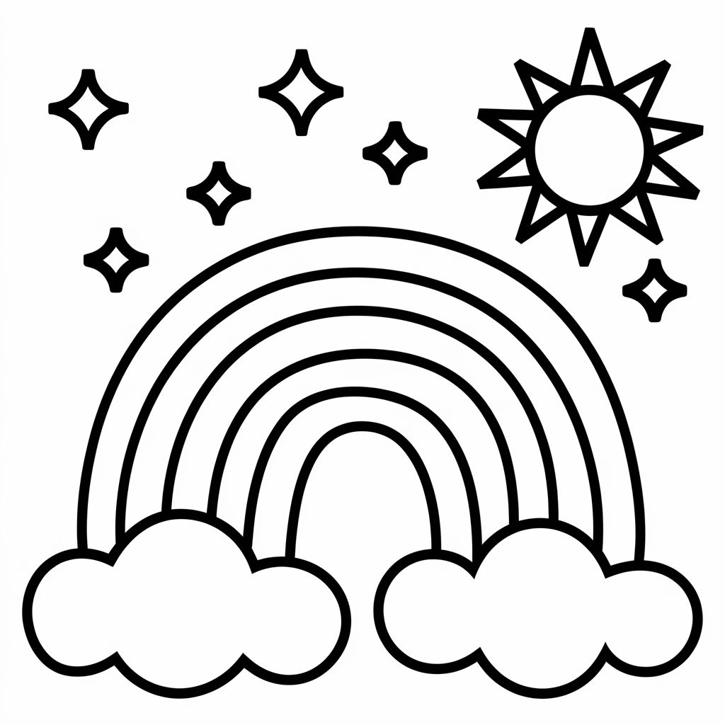 coloriages licorne arc en ciel