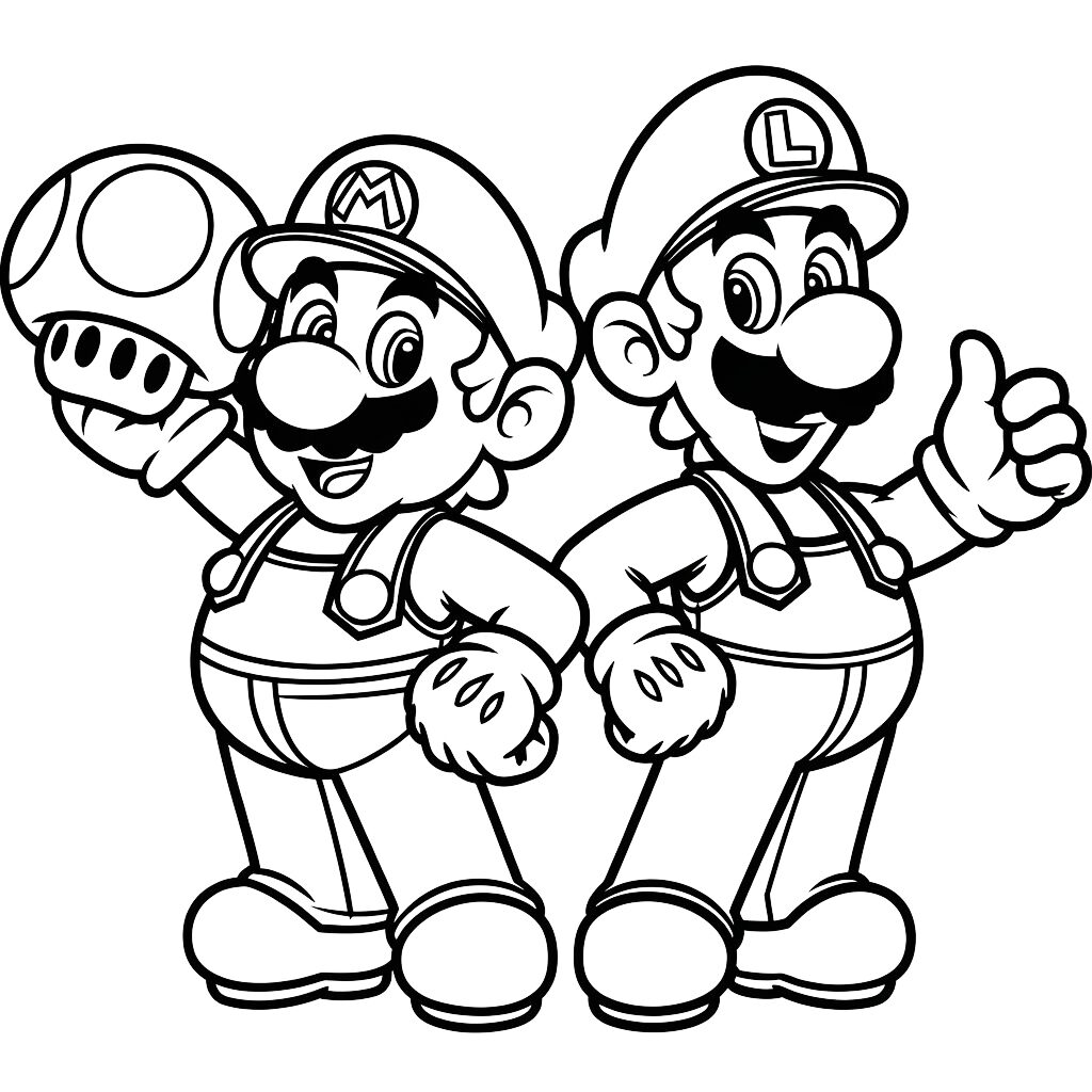 coloriage mario et luigi