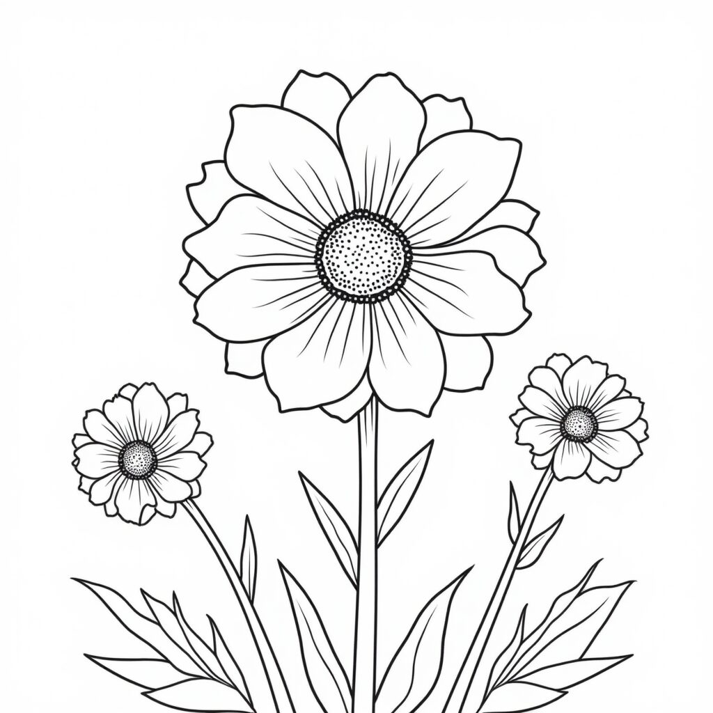 coloriage fleur à imprimer