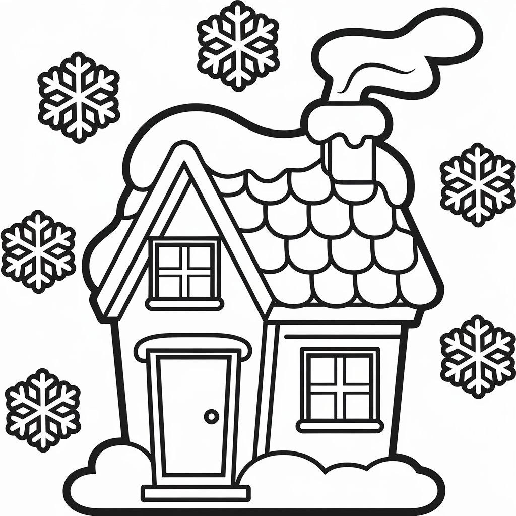 coloriage paysage hiver