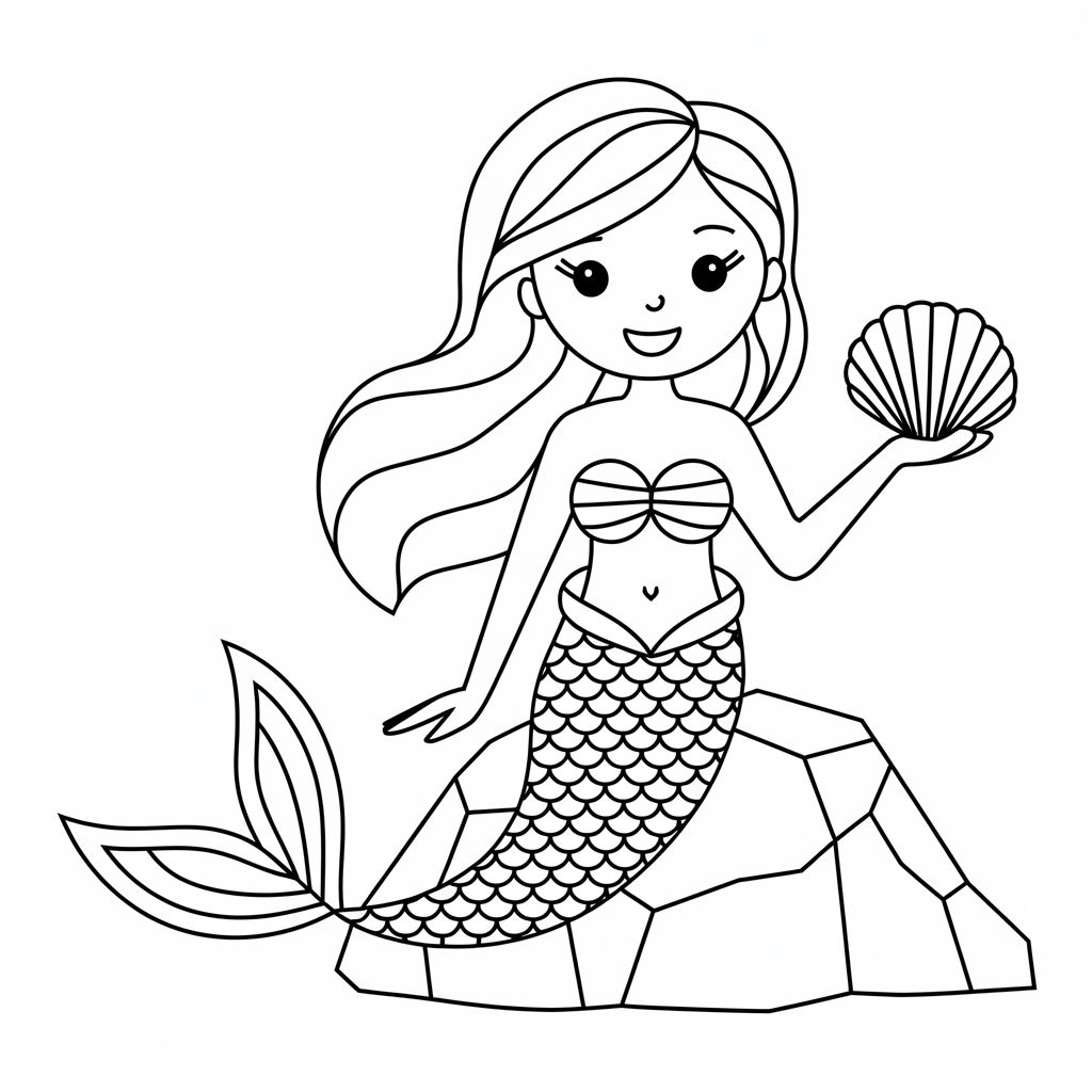 coloriage de sirene