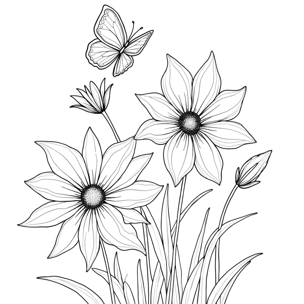coloriage fleurs à imprimer
