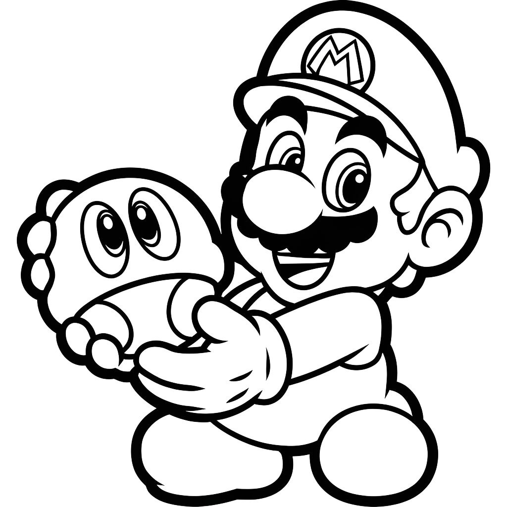 coloriage à imprimer mario