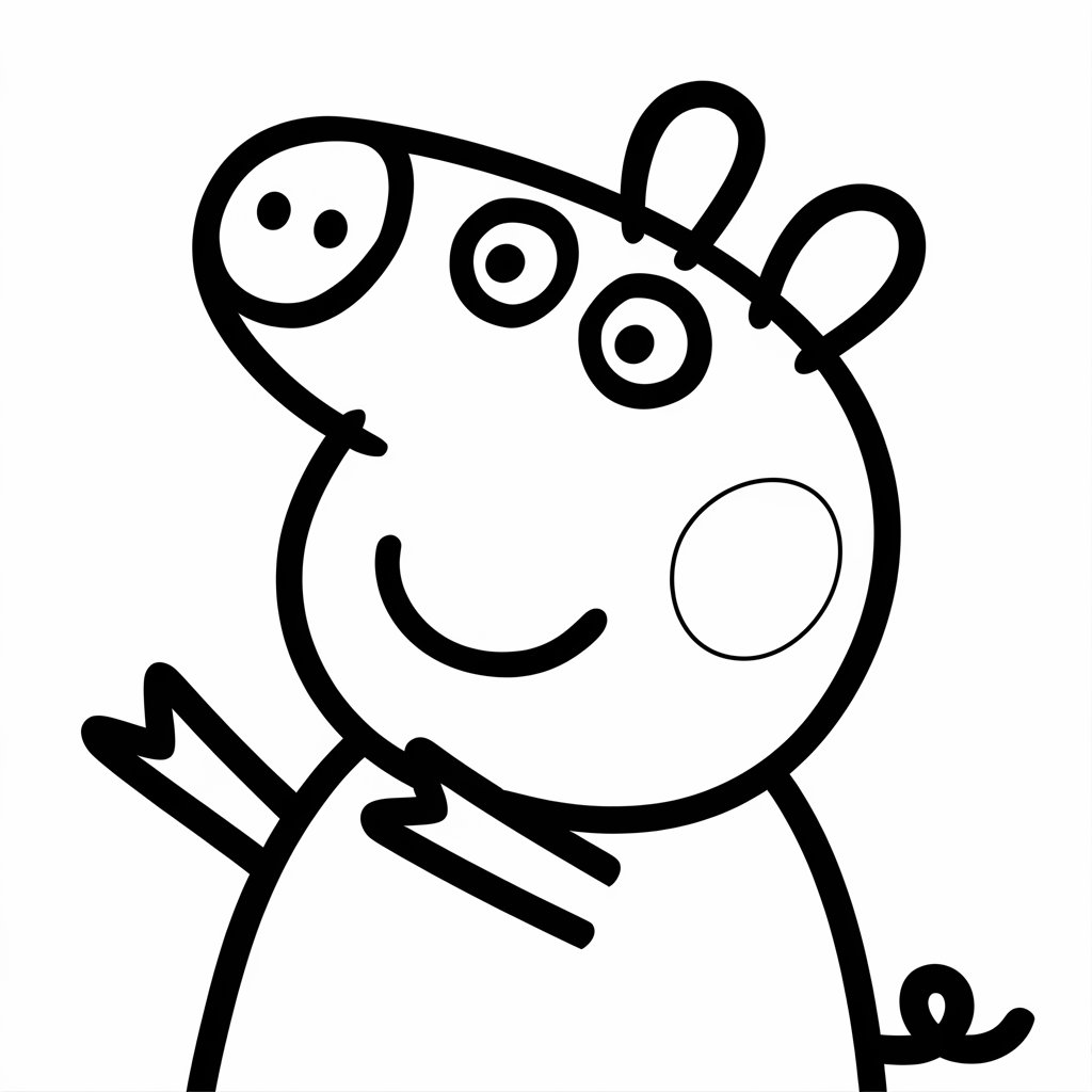coloriage peppa pig facile