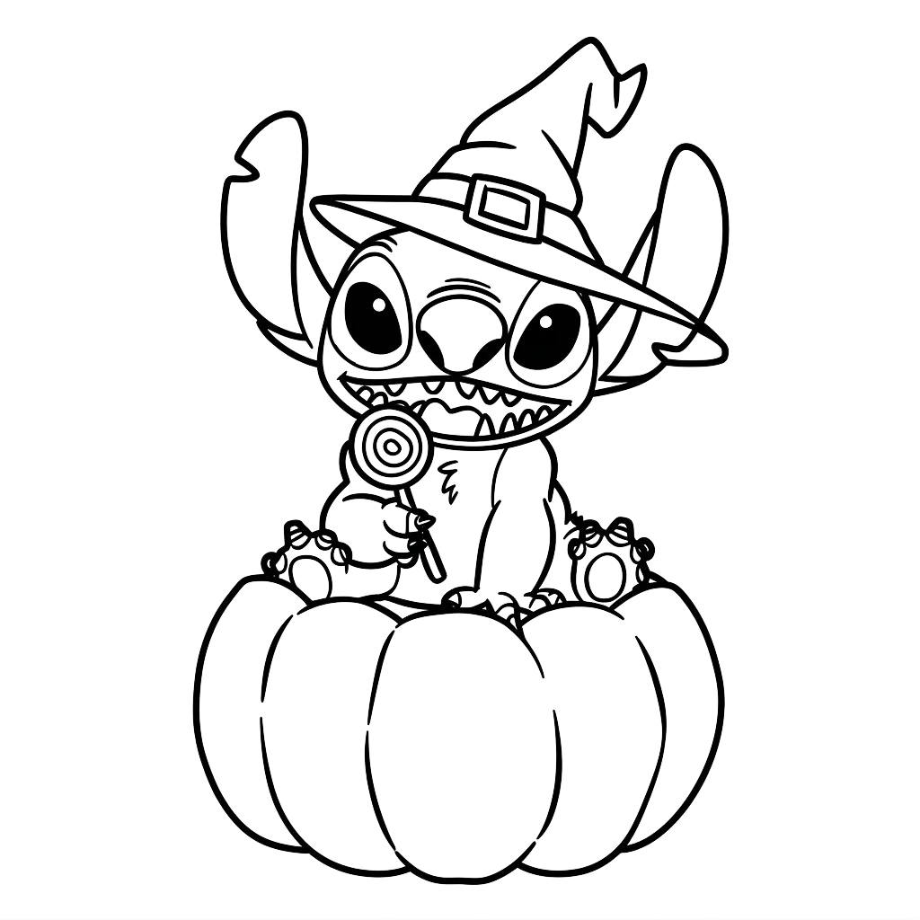 coloriage stitch noel