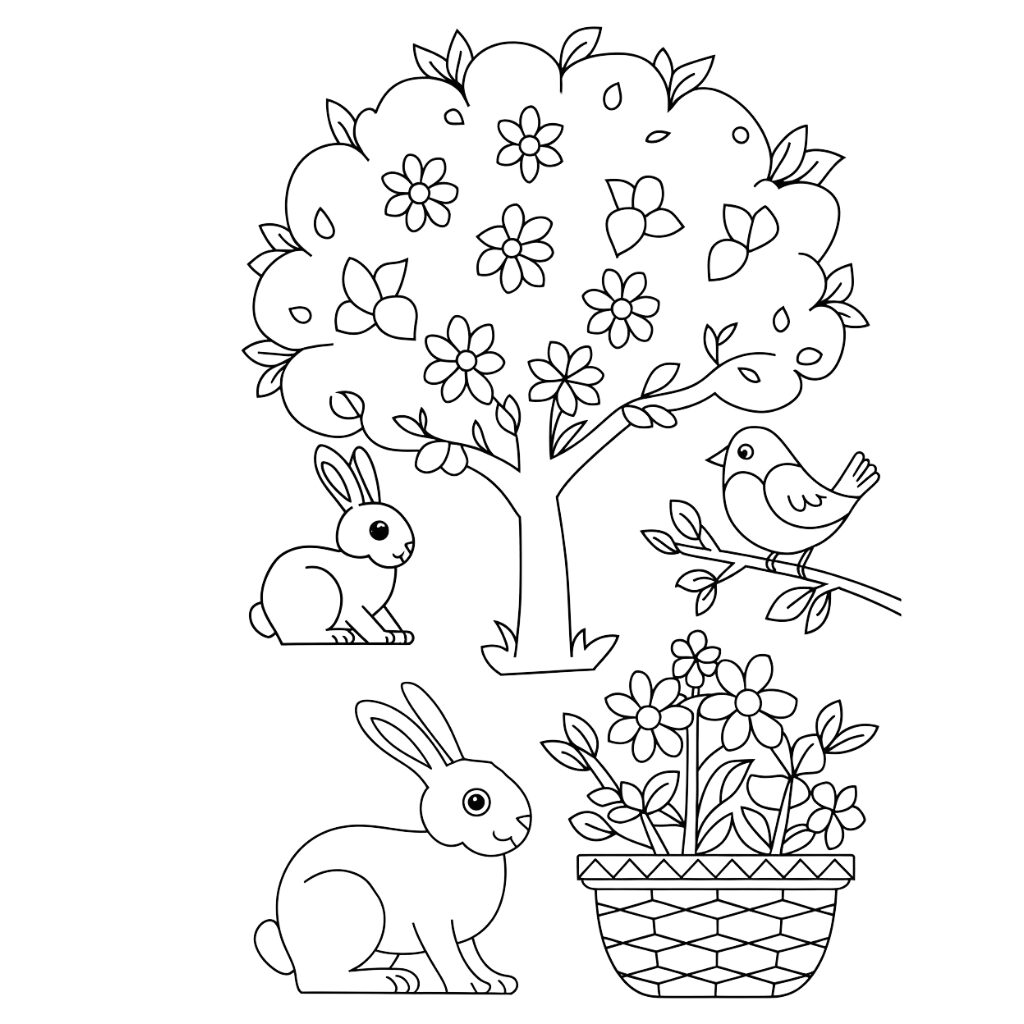 coloriage du printemps