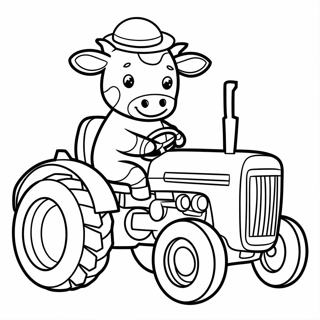 coloriage tracteur remorque
