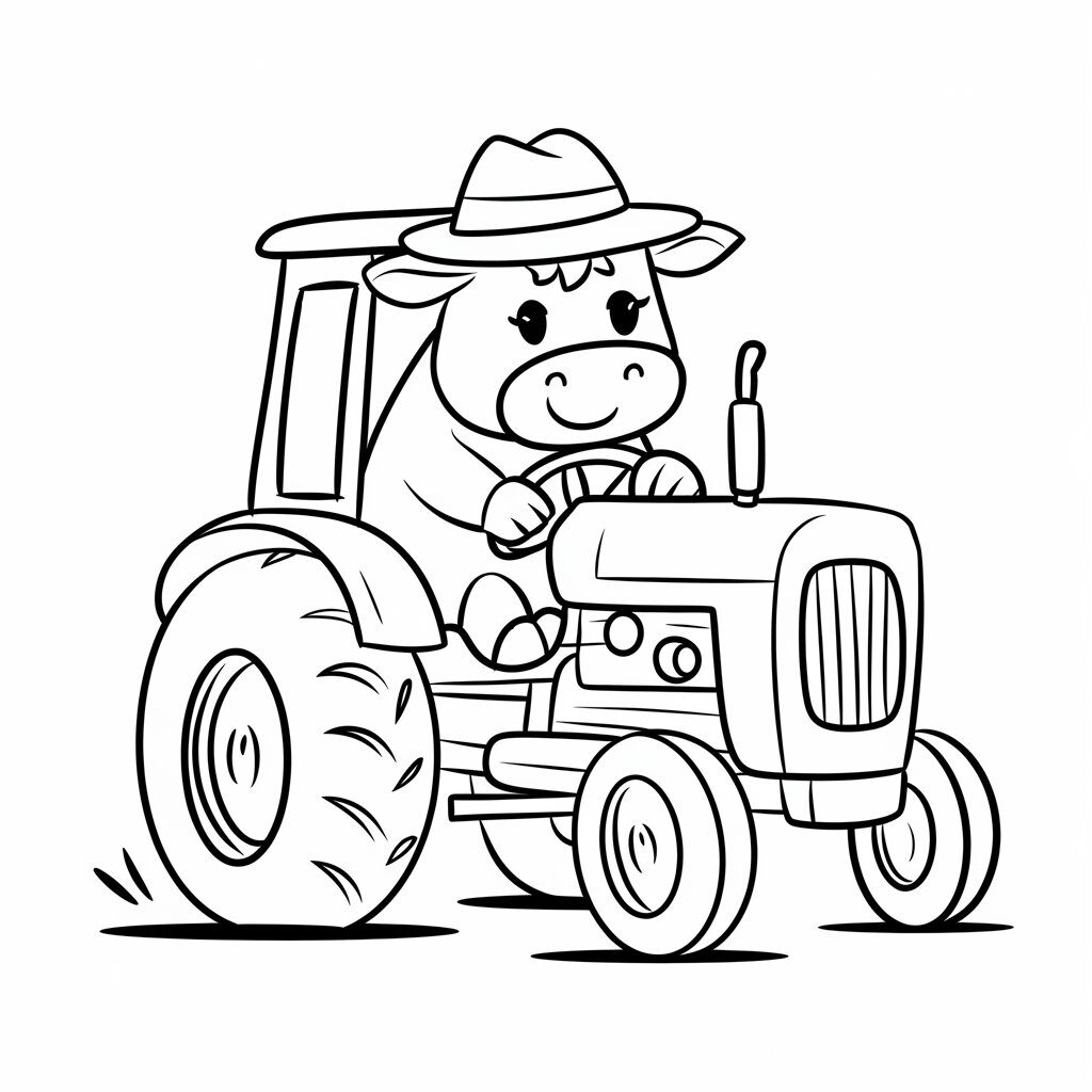 coloriage à imprimer tracteur