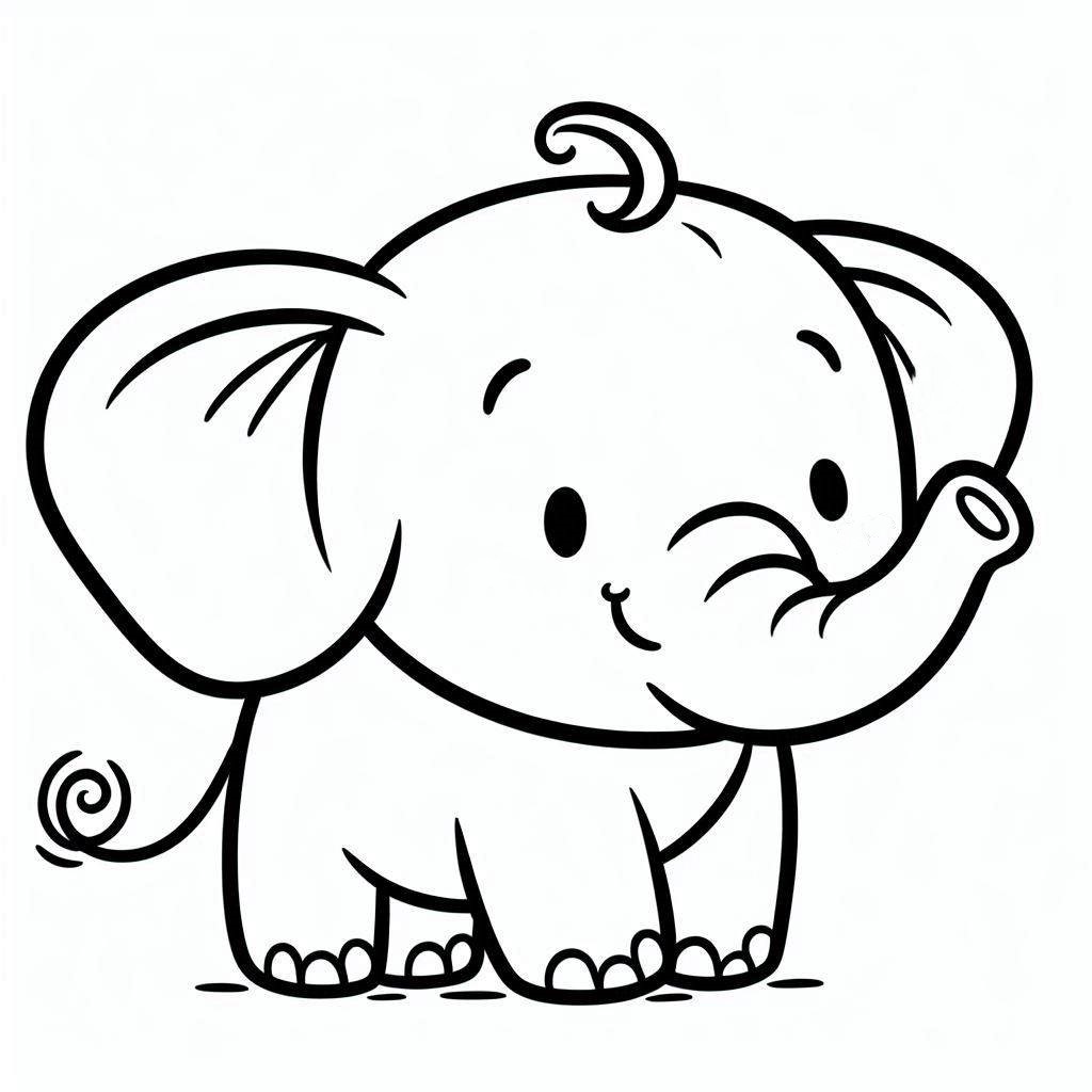 dessin coloriage elephant