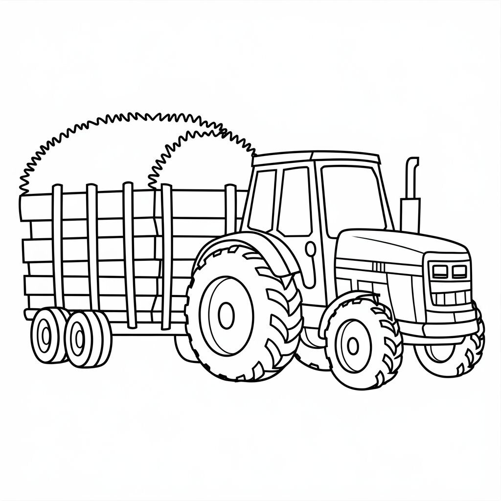 tracteur coloriage