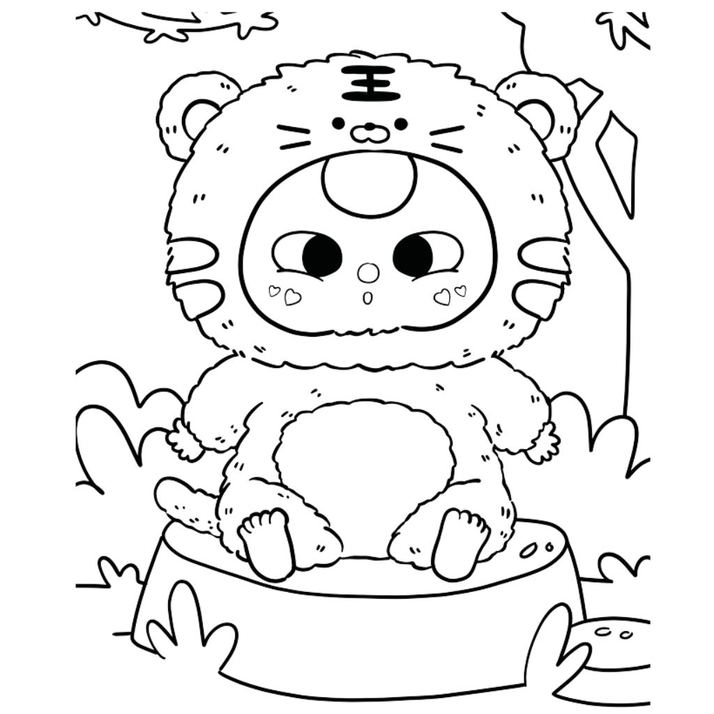 Pages de coloriage baby three pour enfants