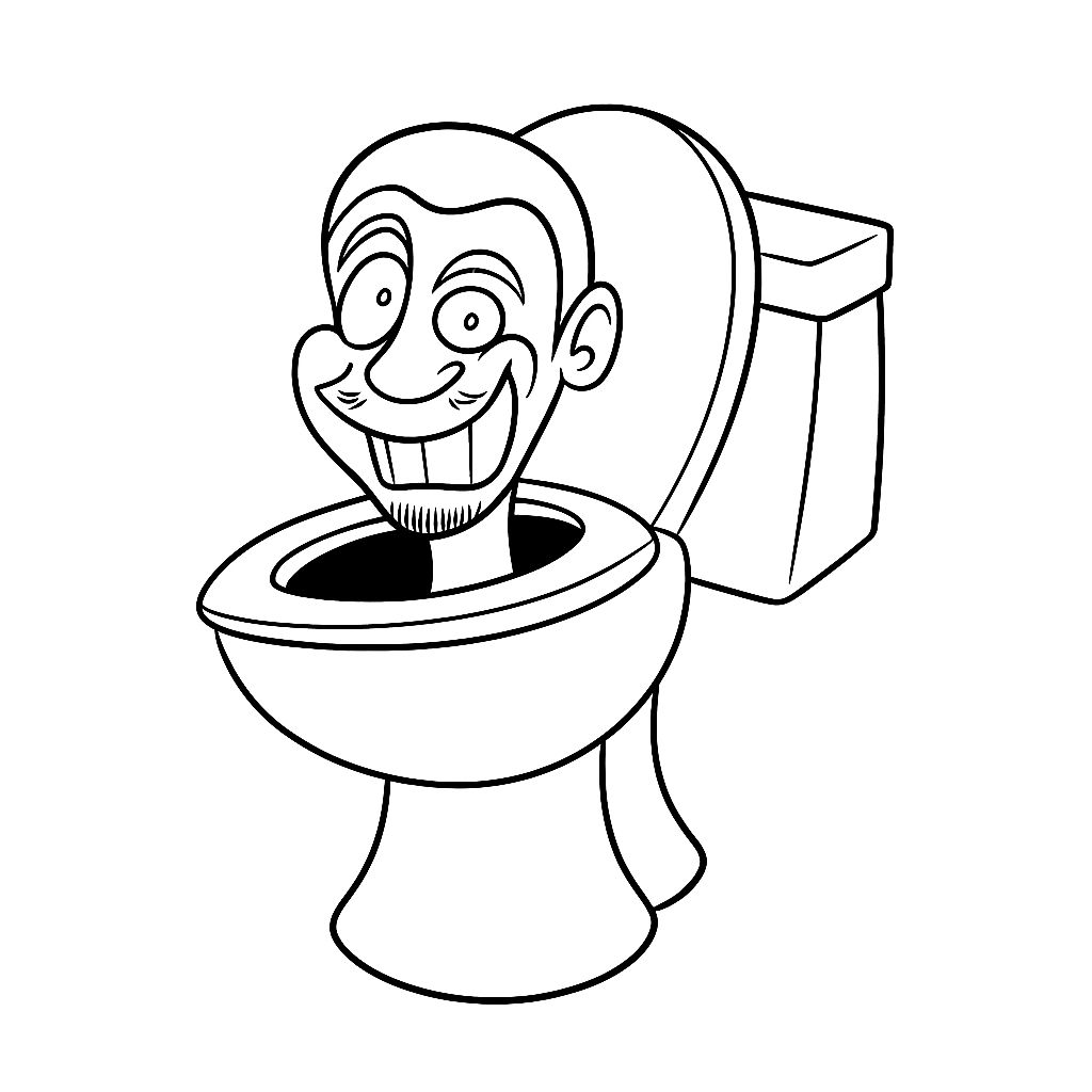 Coloriage Skibidi Toilet amusant gratuit à imprimer (2)