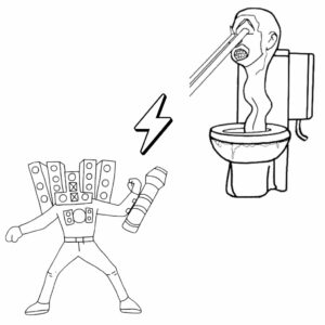 Coloriage Skibidi Toilet amusant gratuit à imprimer