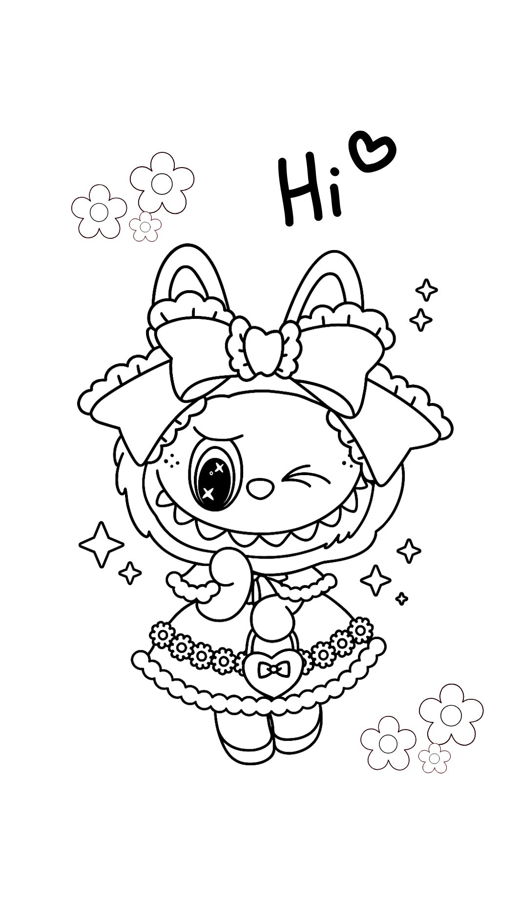 Labubu coloriage gratuit en ligne