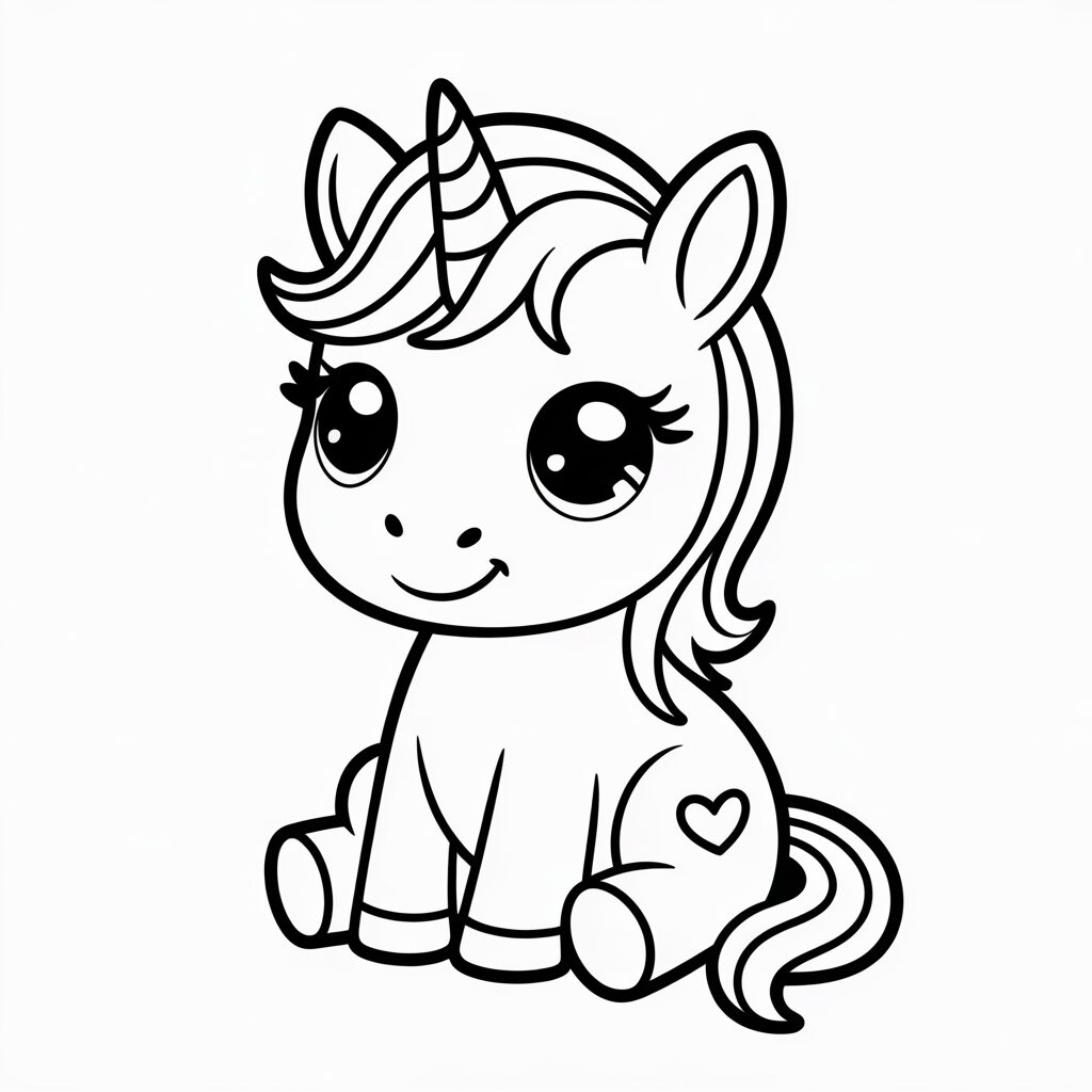 Coloriages de licornes mignonnes à télécharger en PDF