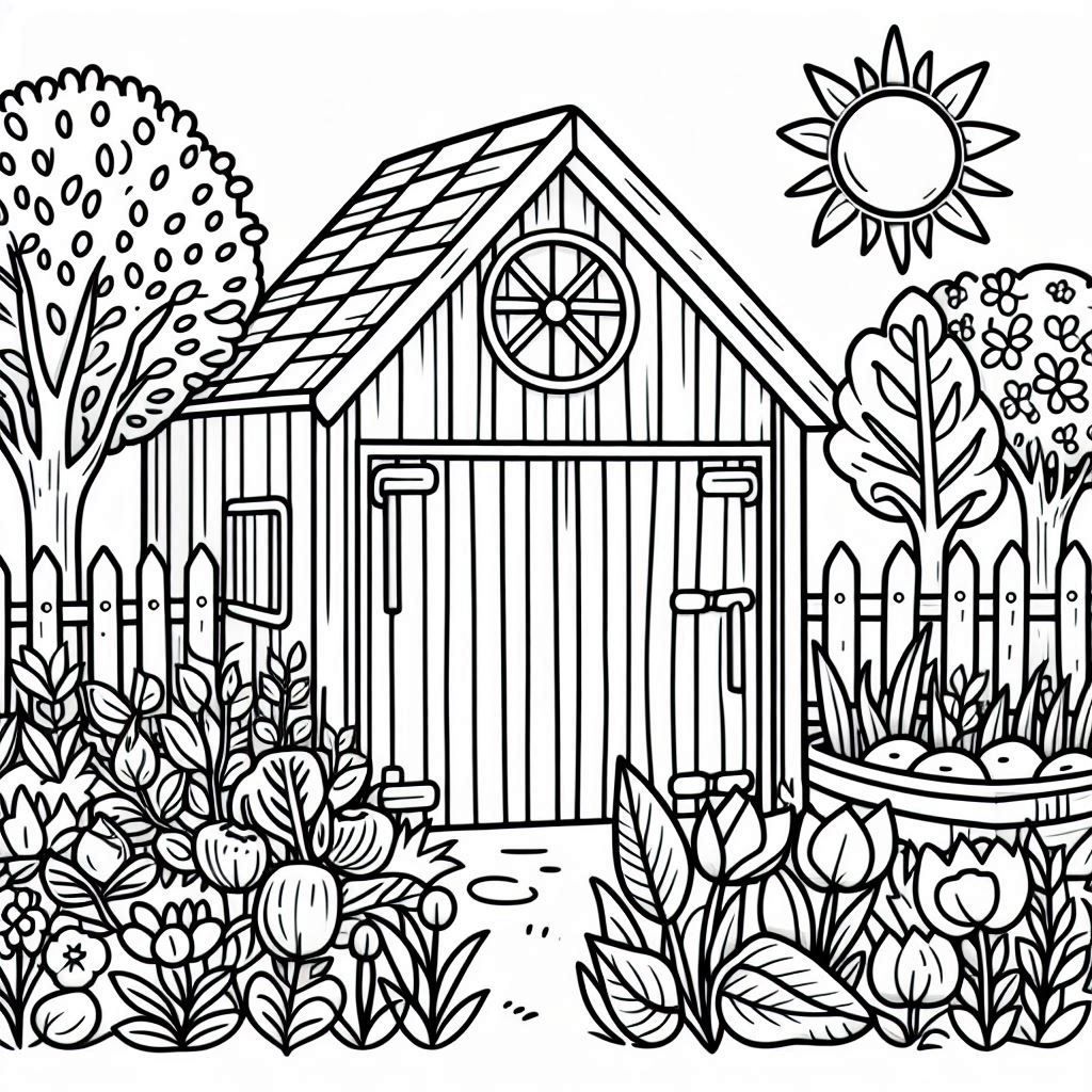 coloriage arrosoir de jardin