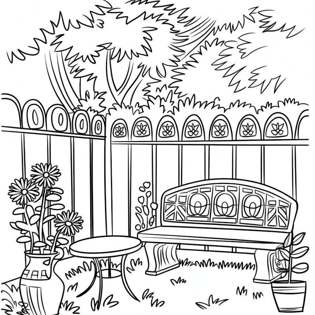 coloriage adulte jardin