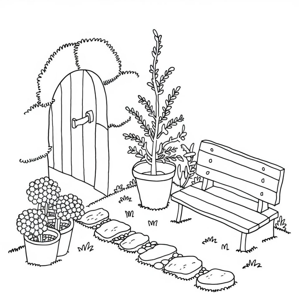 coloriage jardin à imprimer
