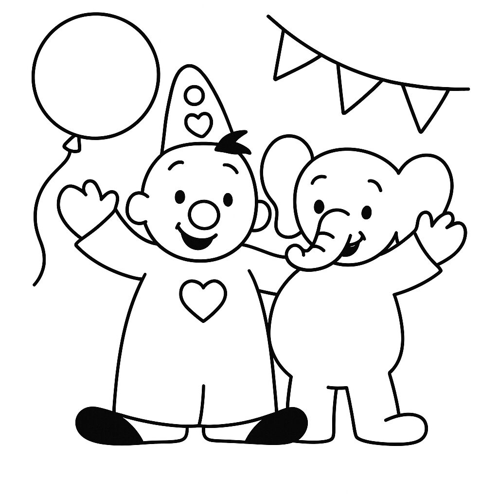Coloriage gratuit de Bumba avec ses amis