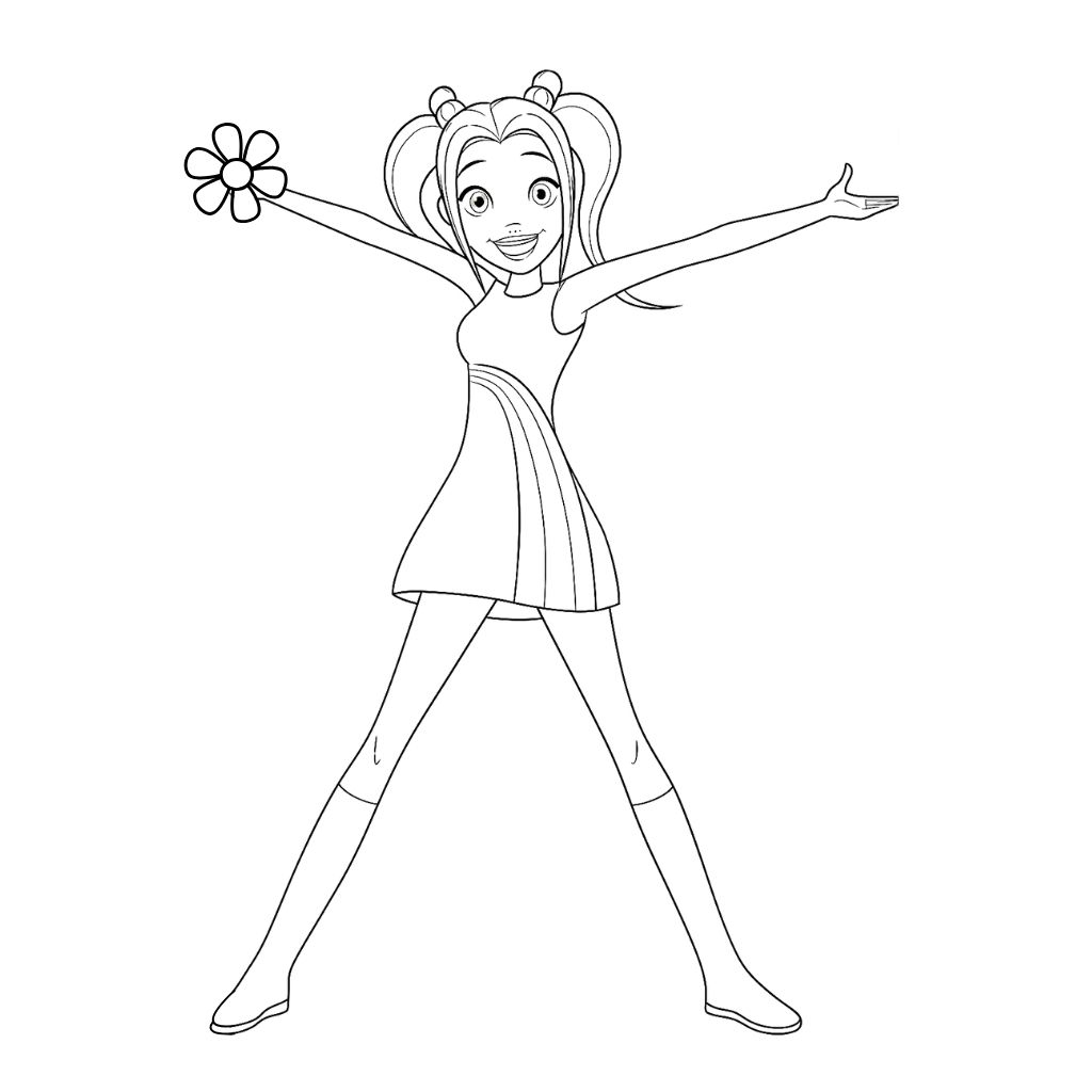 Personnage K3 Hanne – modèle de coloriage gratuit à imprimer