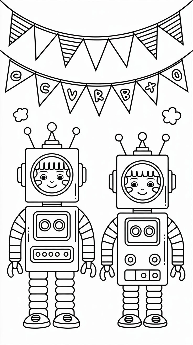 Enfants déguisés en robots