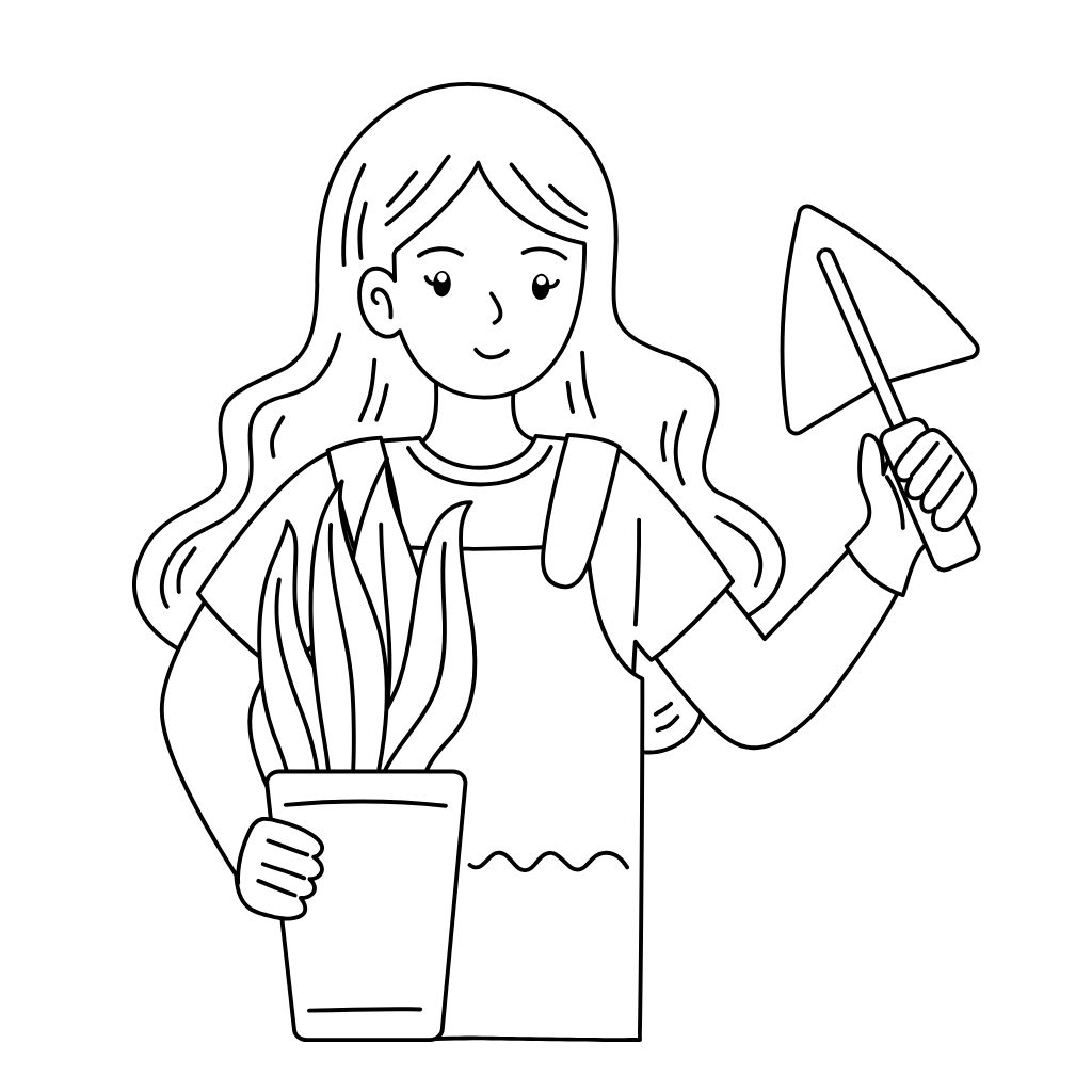 coloriage jardin facile