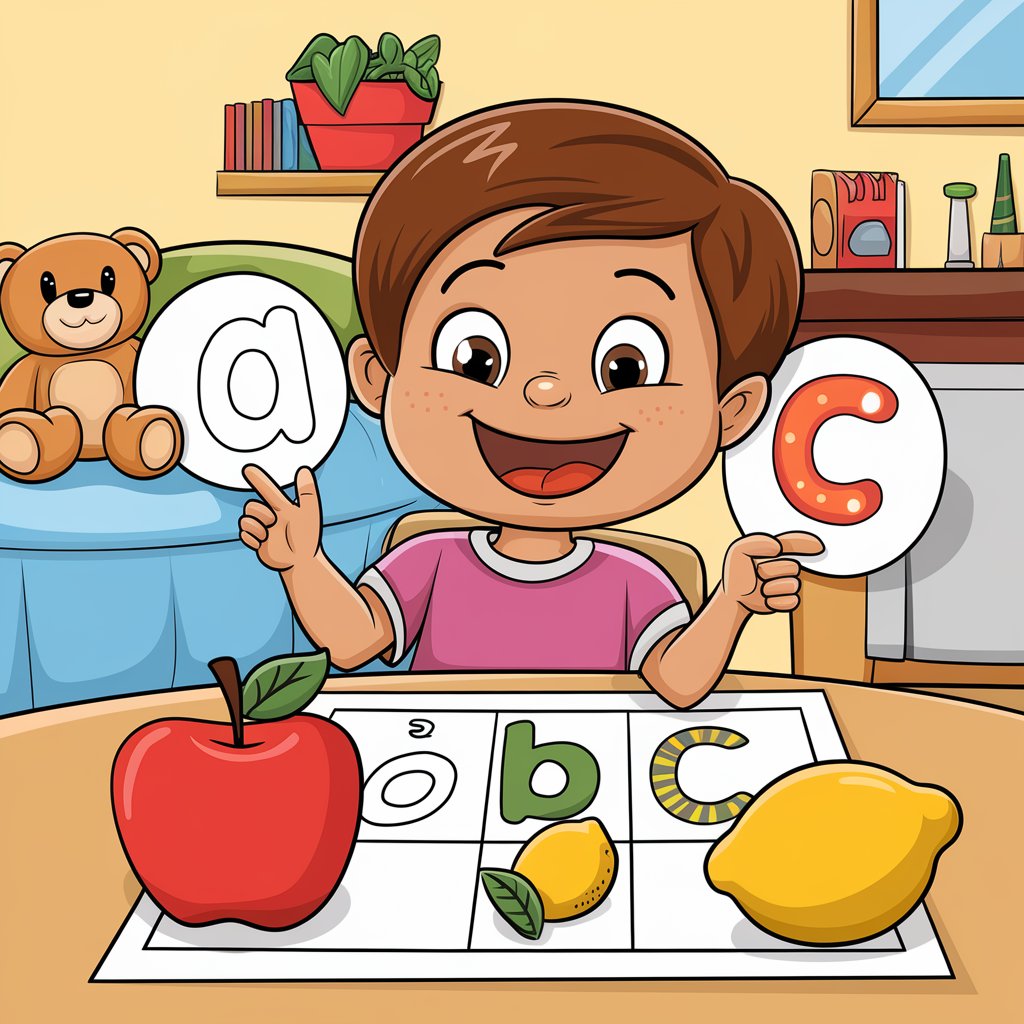 Enfant apprendra l&rsquo;alphabet cover