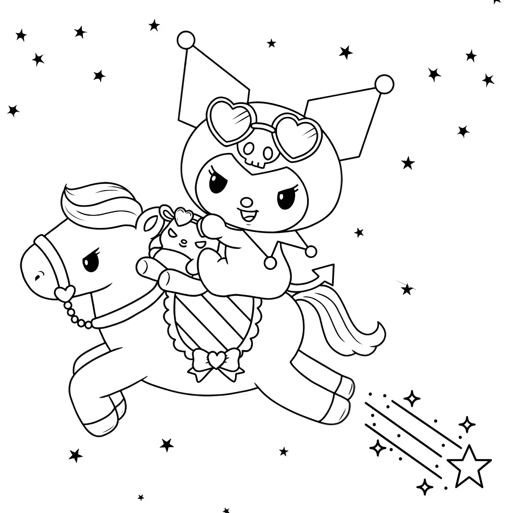 Coloriage Kuromi à télécharger et imprimer