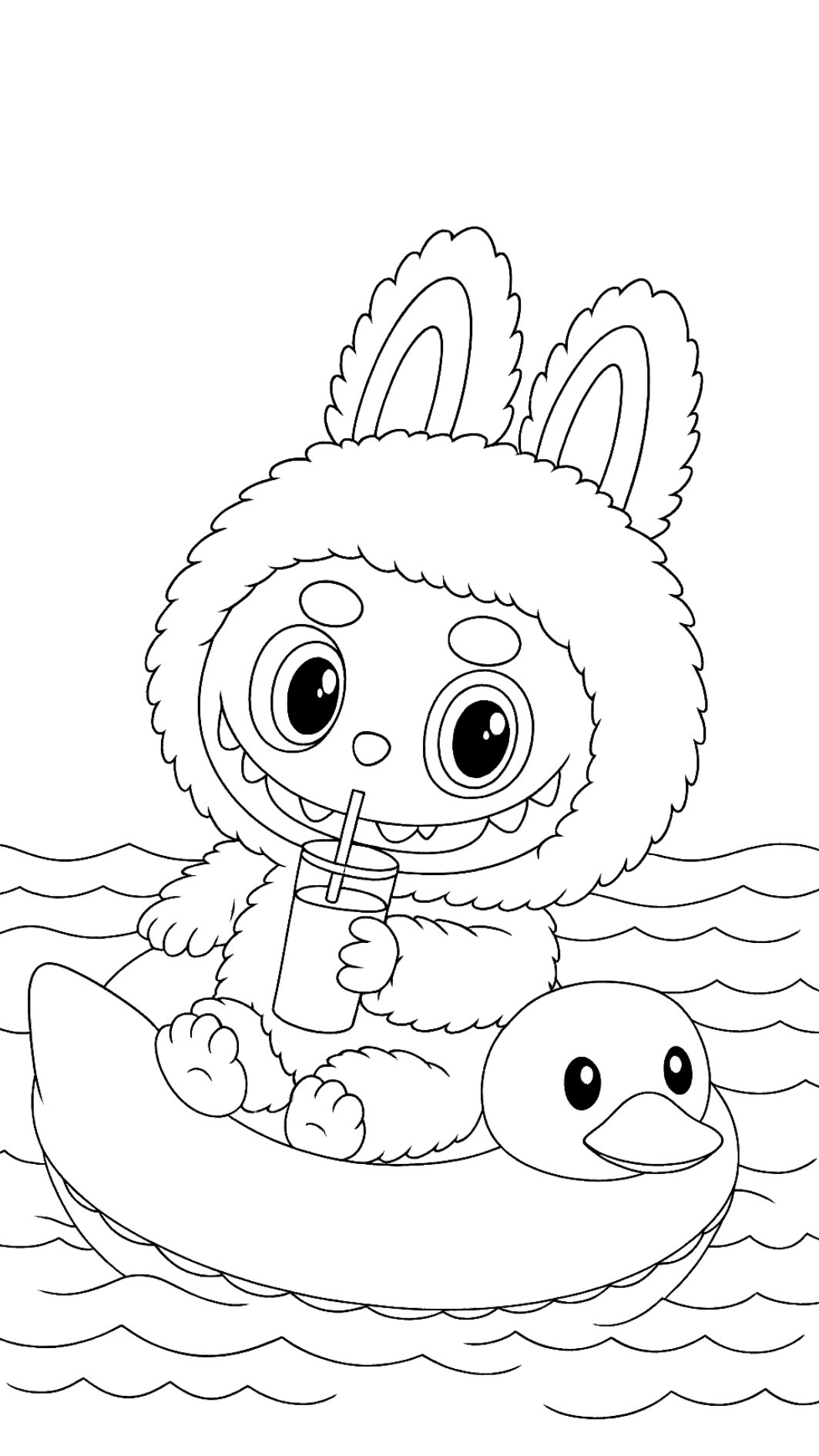 Labubu coloriage téléchargeable PDF