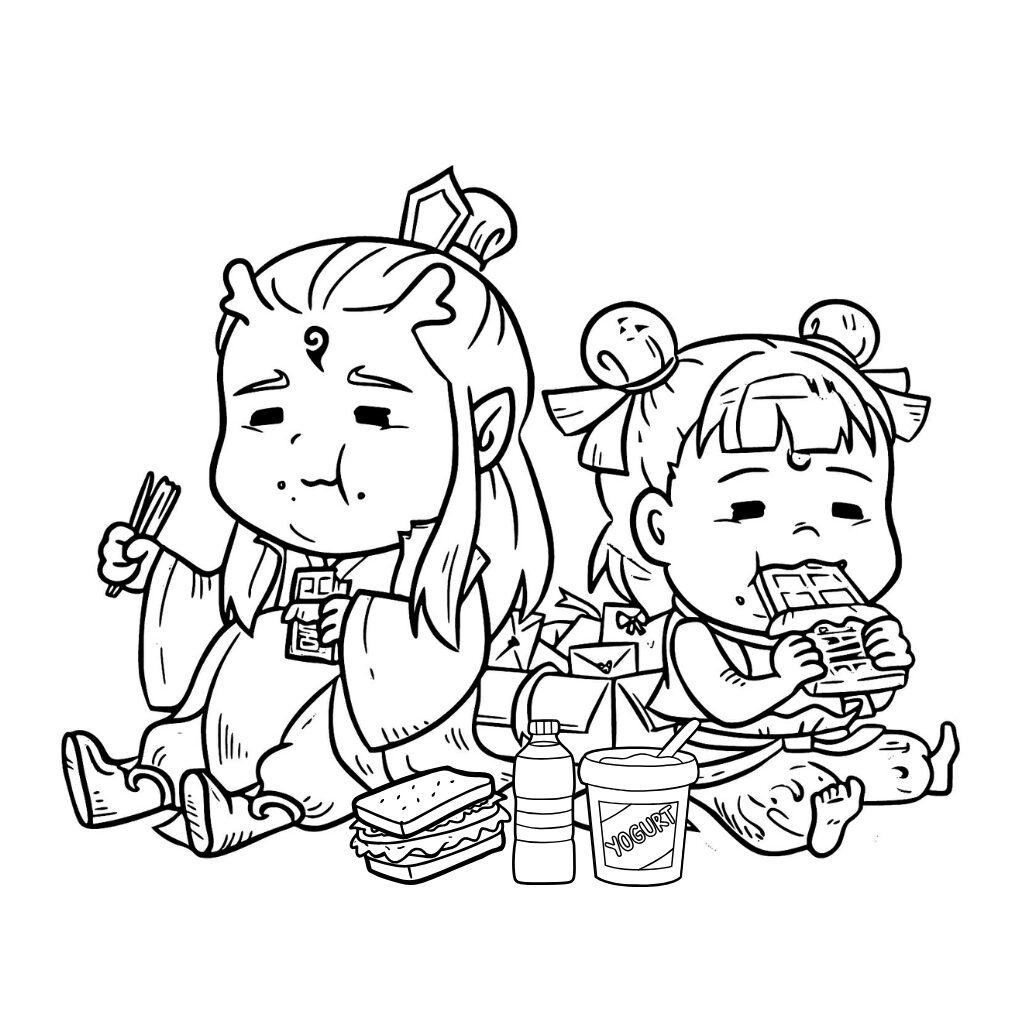 Coloriages Ne Zha et Ao Bing – gratuits à imprimer