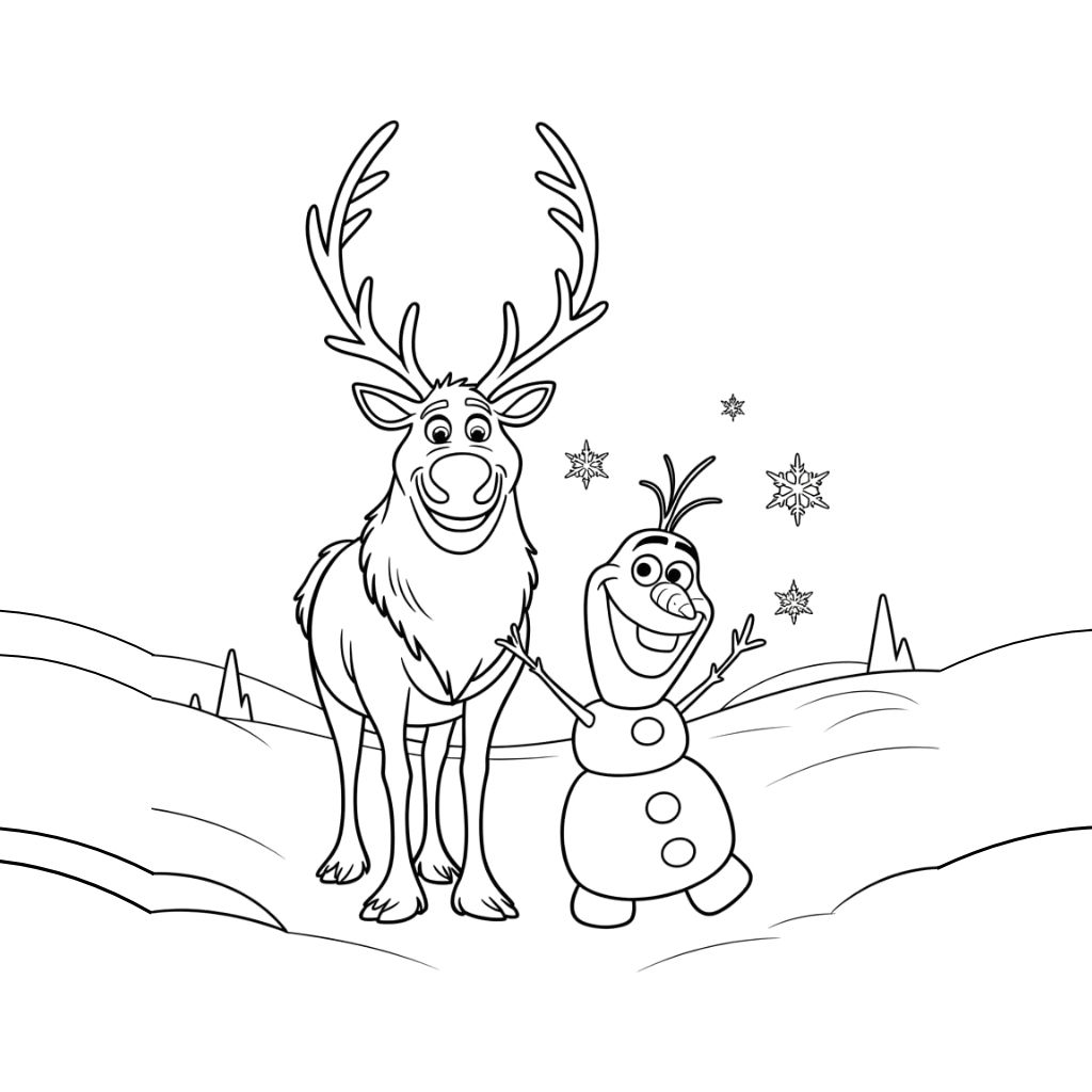 Pages de coloriage La Reine des Neiges personnages free download